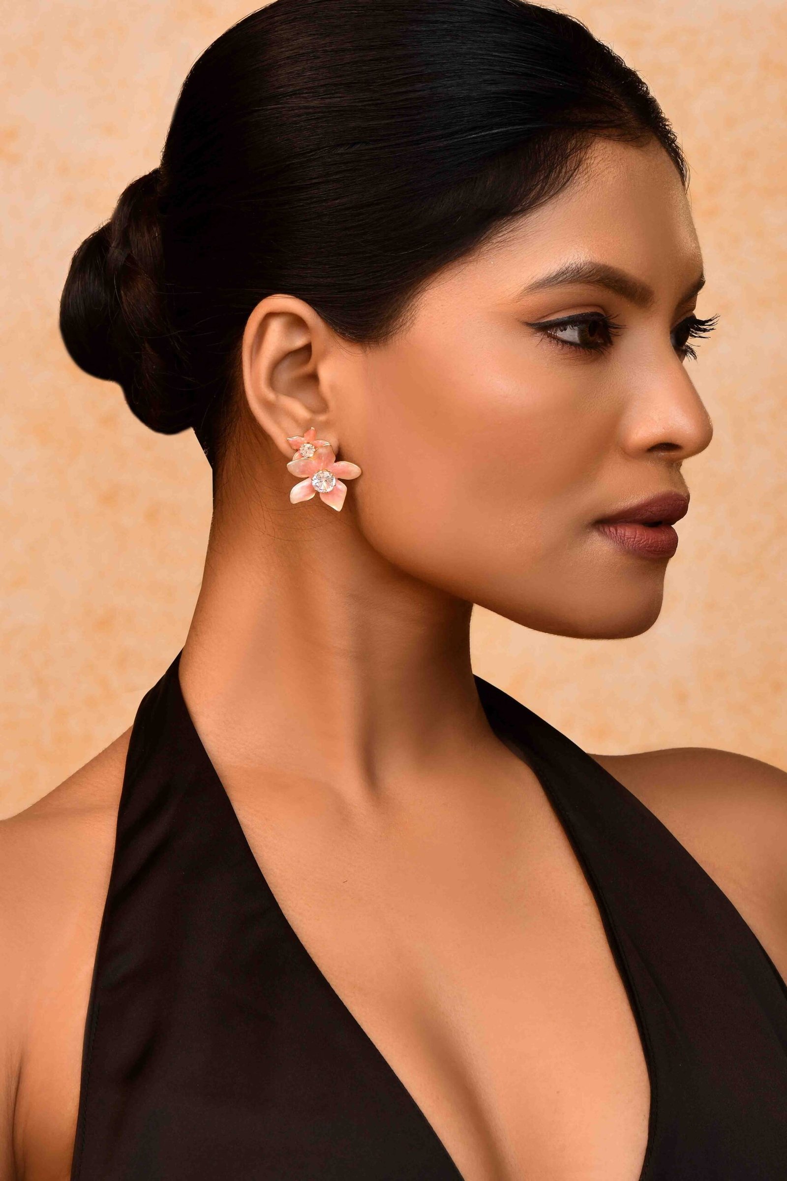 UNIHLC Blush Crystal Bloom Studs - Image 3