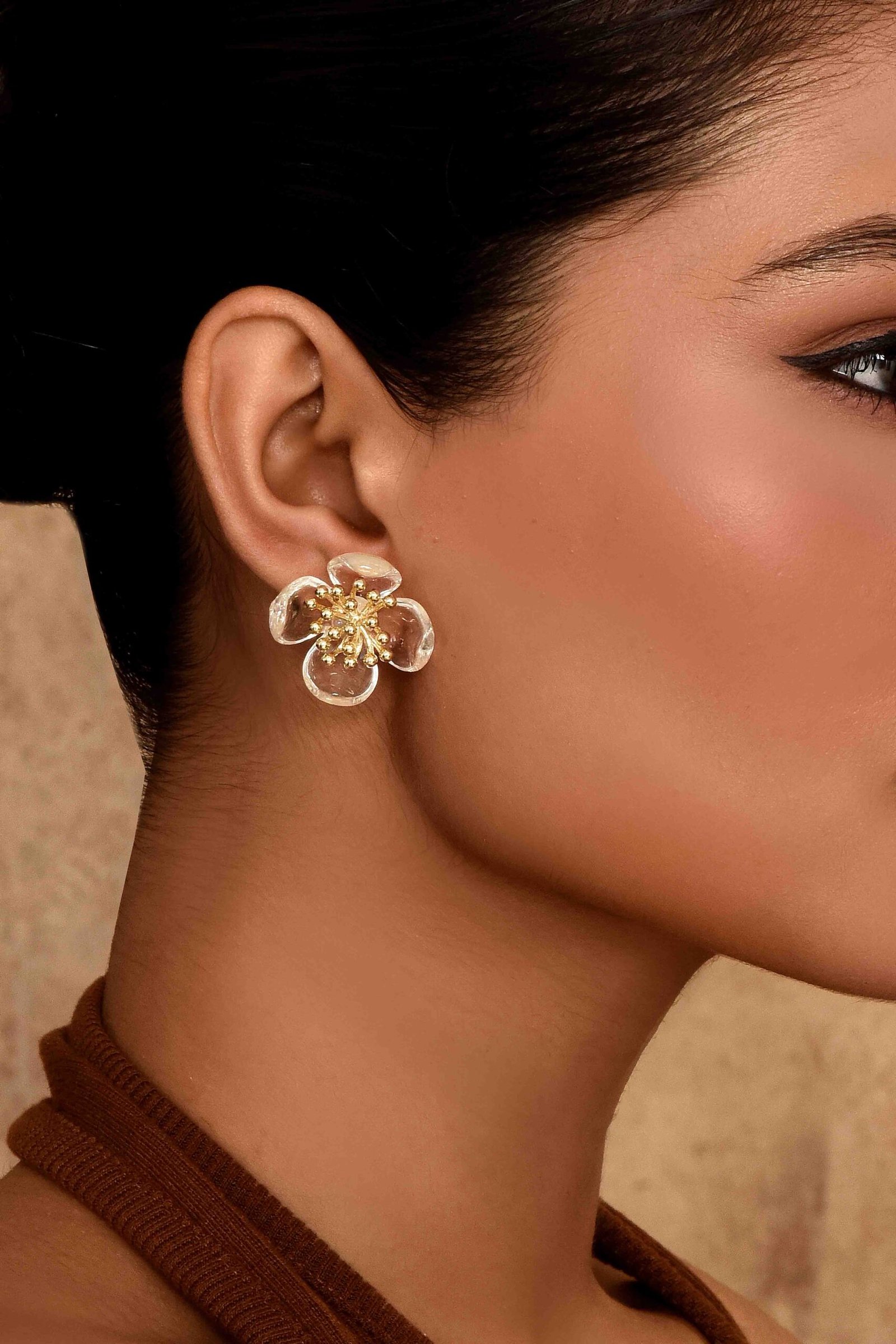 UNIHLC Clear Floral Bloom Studs - Image 2