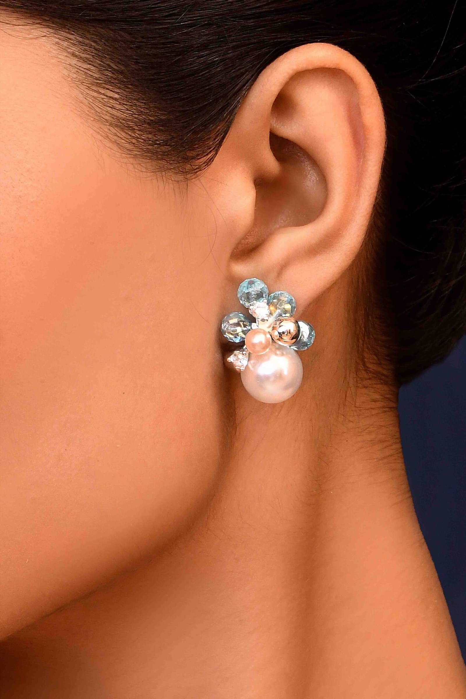 UNIHLC Blue Pearl Cluster Studs - Image 2