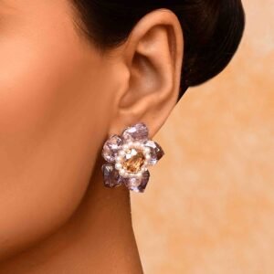 UNIHLC Lilac Bloom Pearl Earrings