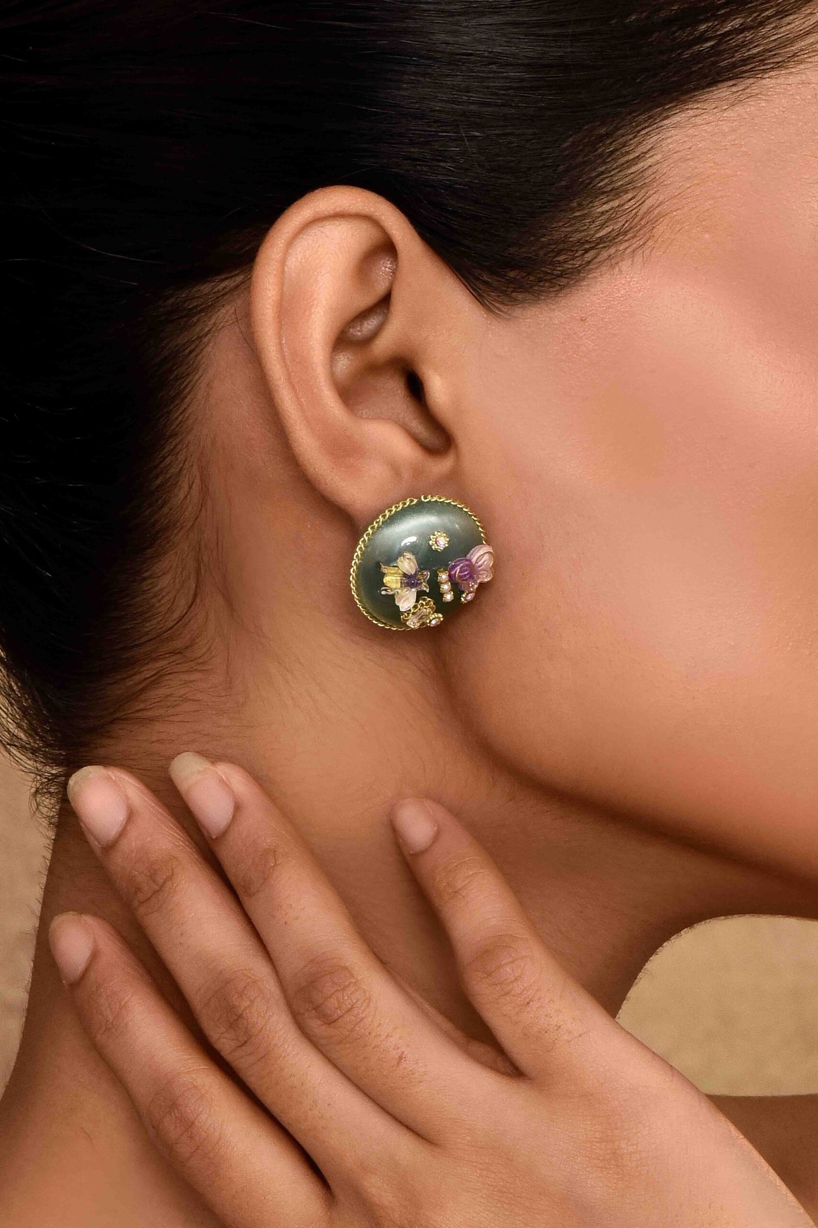 UNIHLC Mint Butterfly Bloom Studs - Image 2
