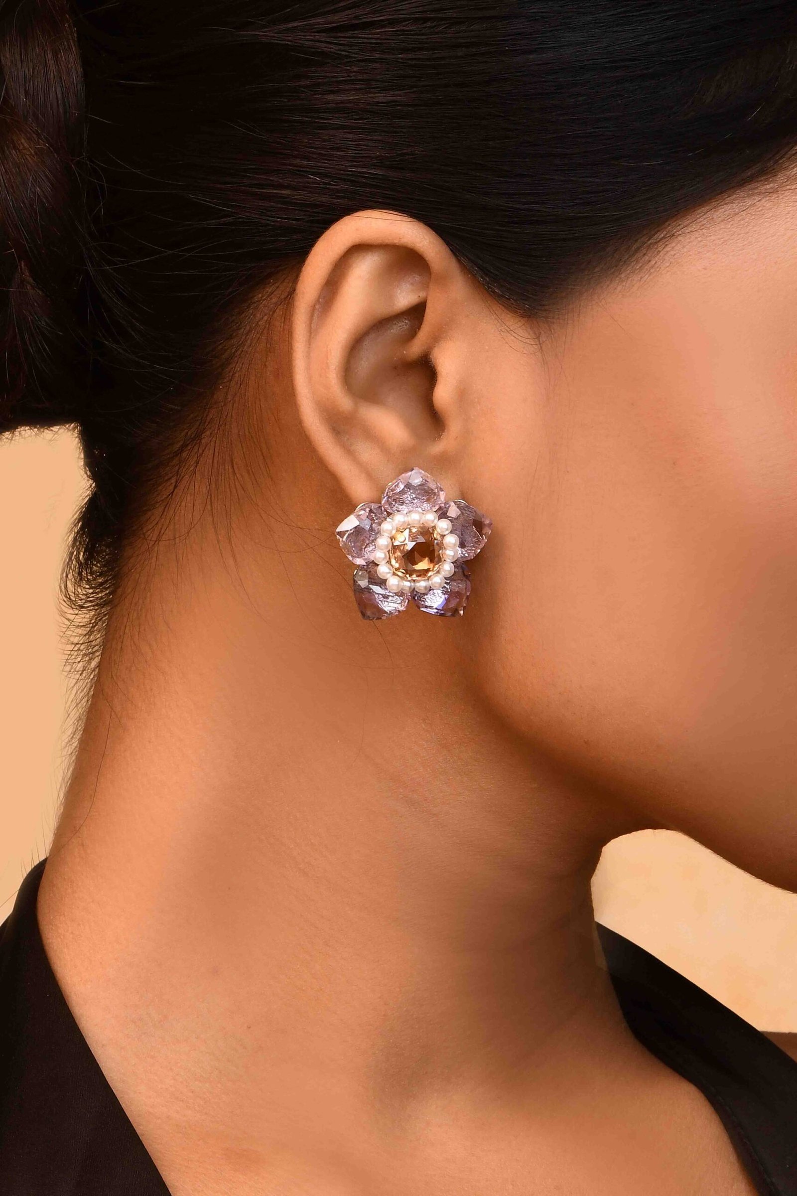 UNIHLC Lilac Bloom Pearl Earrings - Image 2