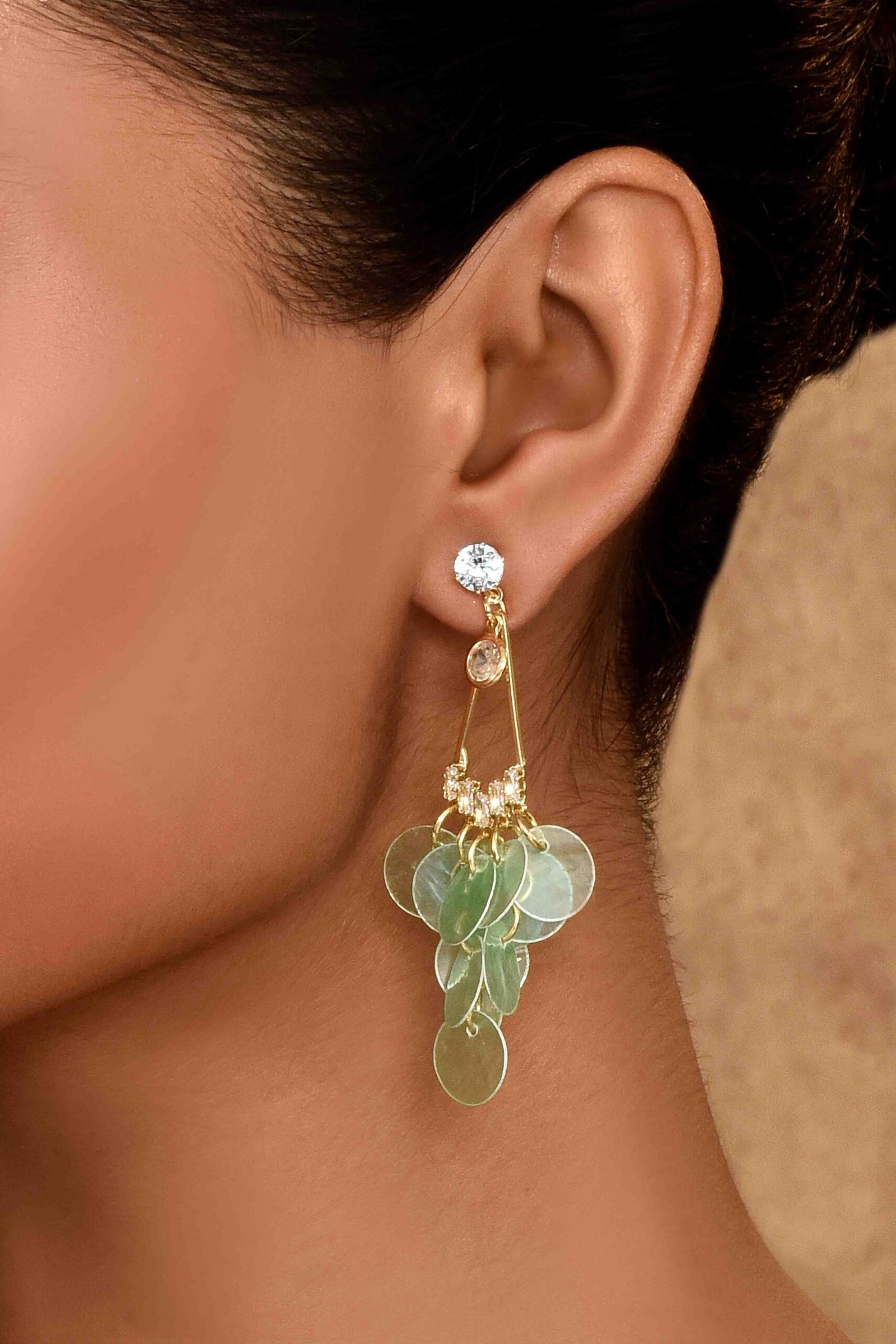 UNIHLC Mint Sequin Cascade Danglers - Image 3