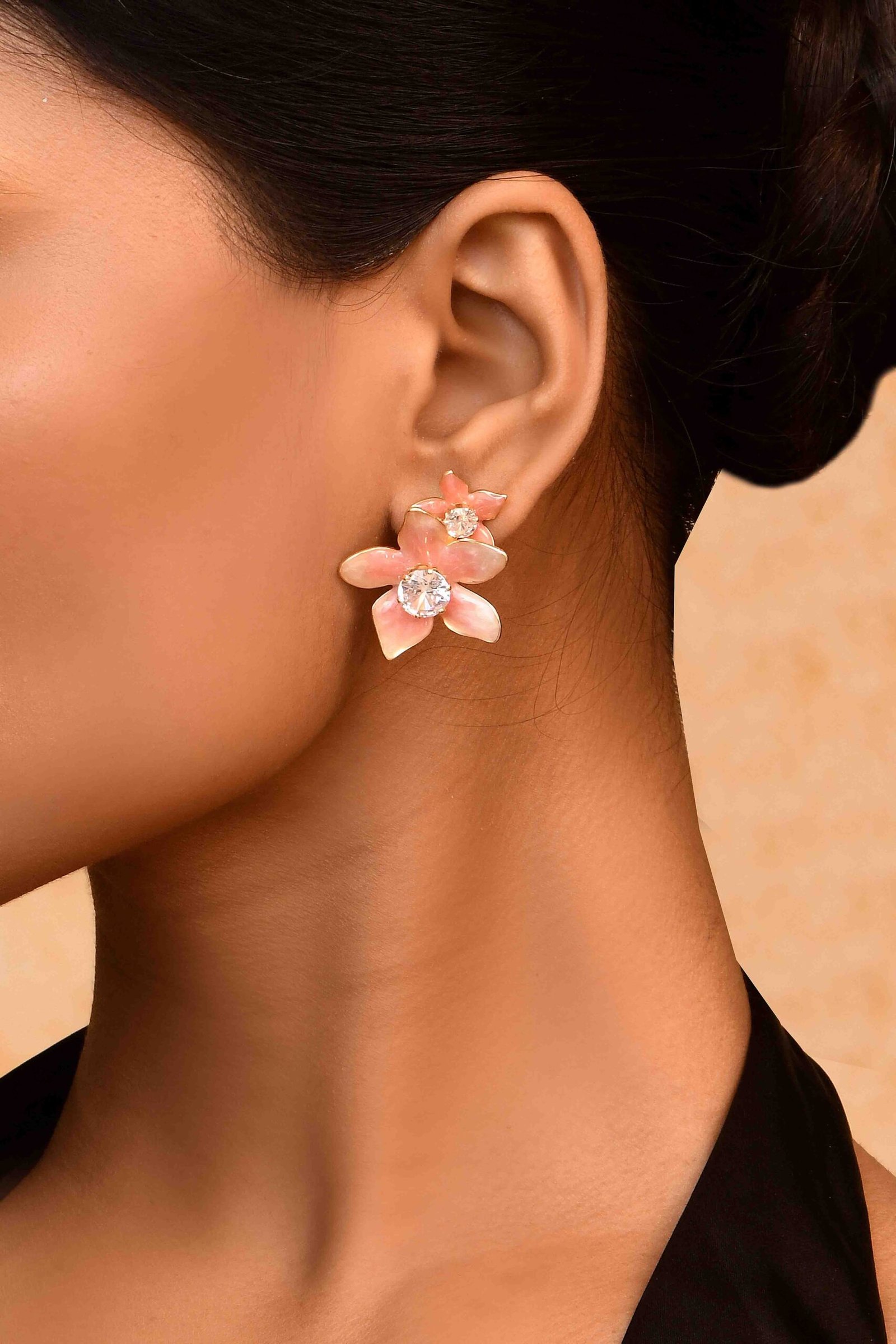 UNIHLC Blush Crystal Bloom Studs - Image 2