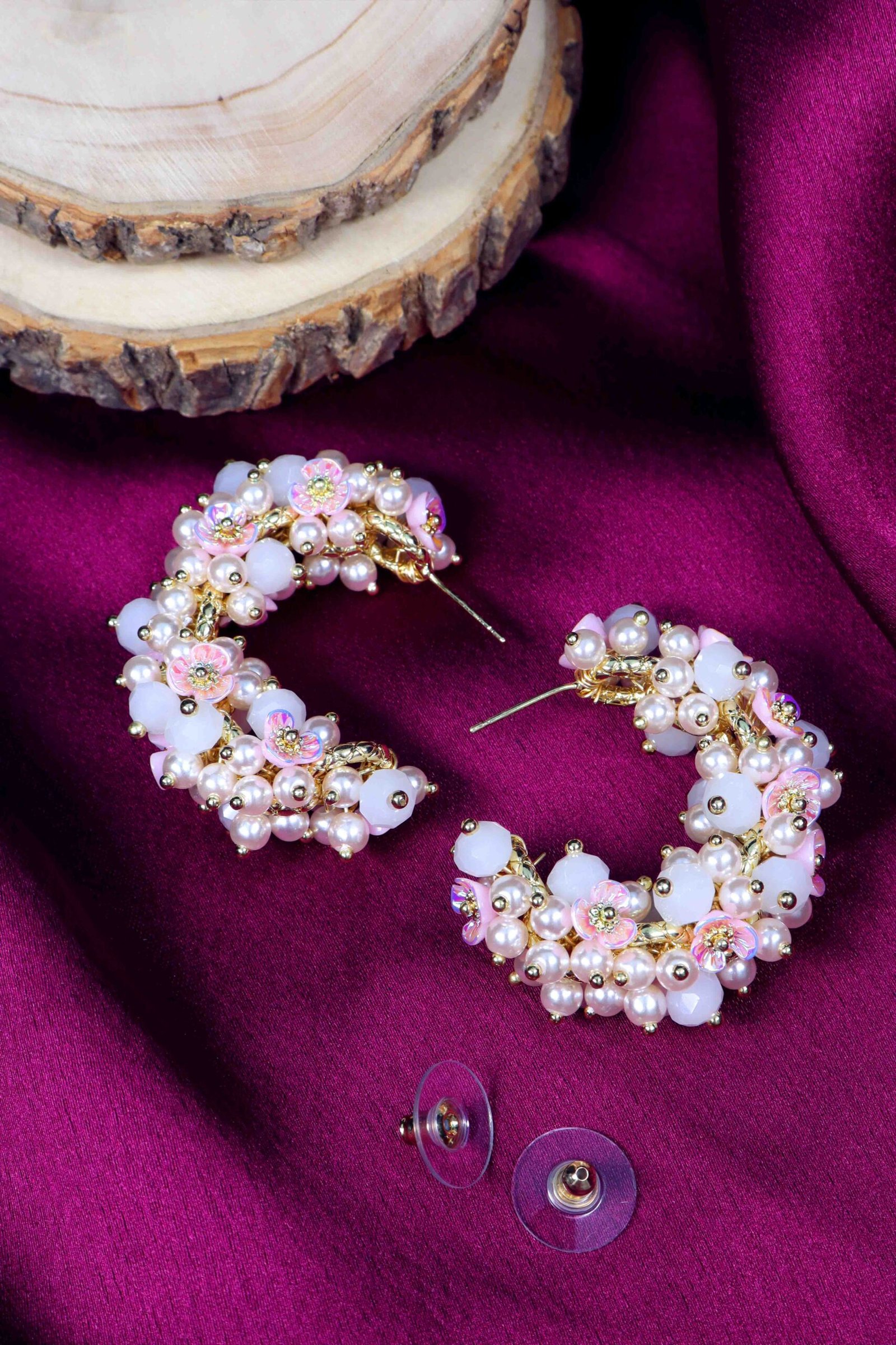 UNIHLC Blush Pearl Bloom Hoops - Image 4