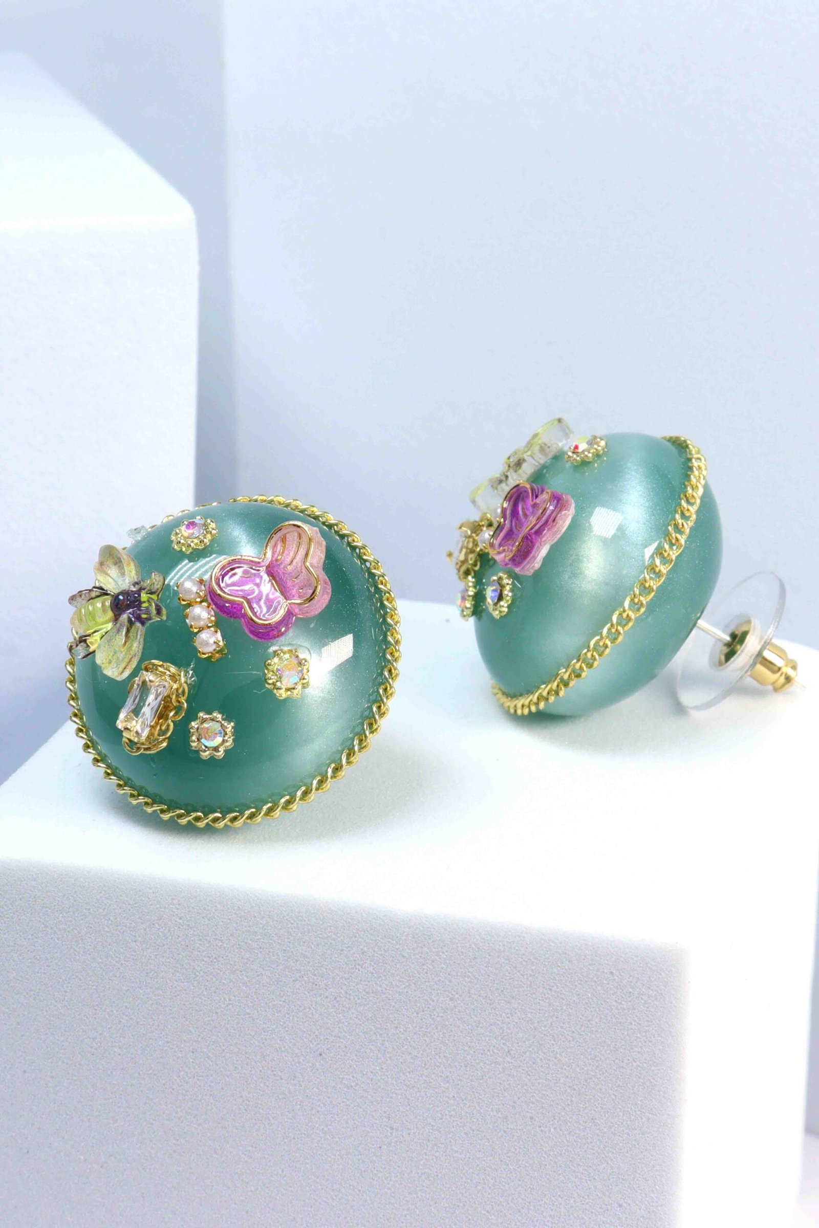 UNIHLC Mint Butterfly Bloom Studs - Image 4
