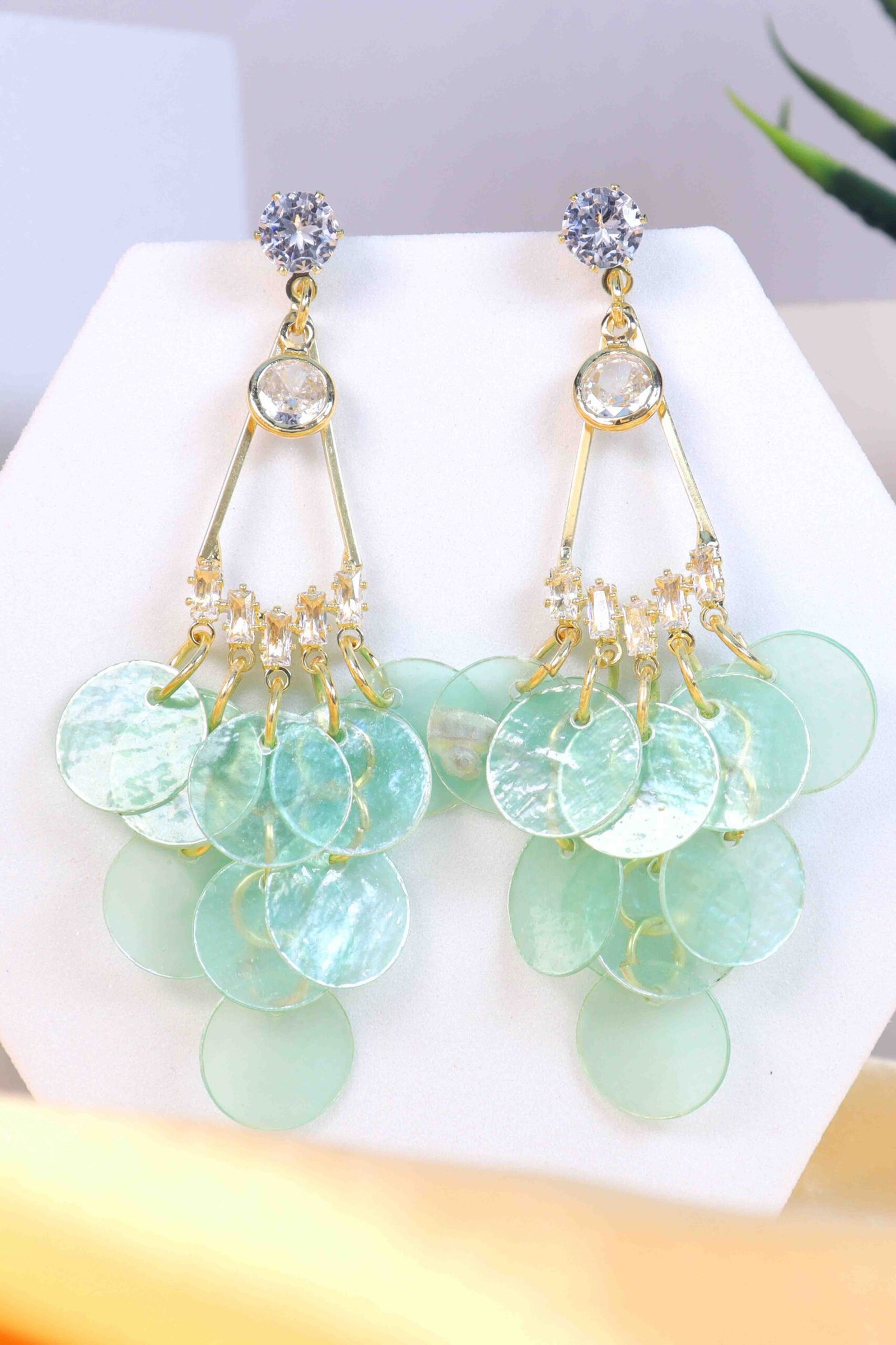 UNIHLC Mint Sequin Cascade Danglers - Image 4