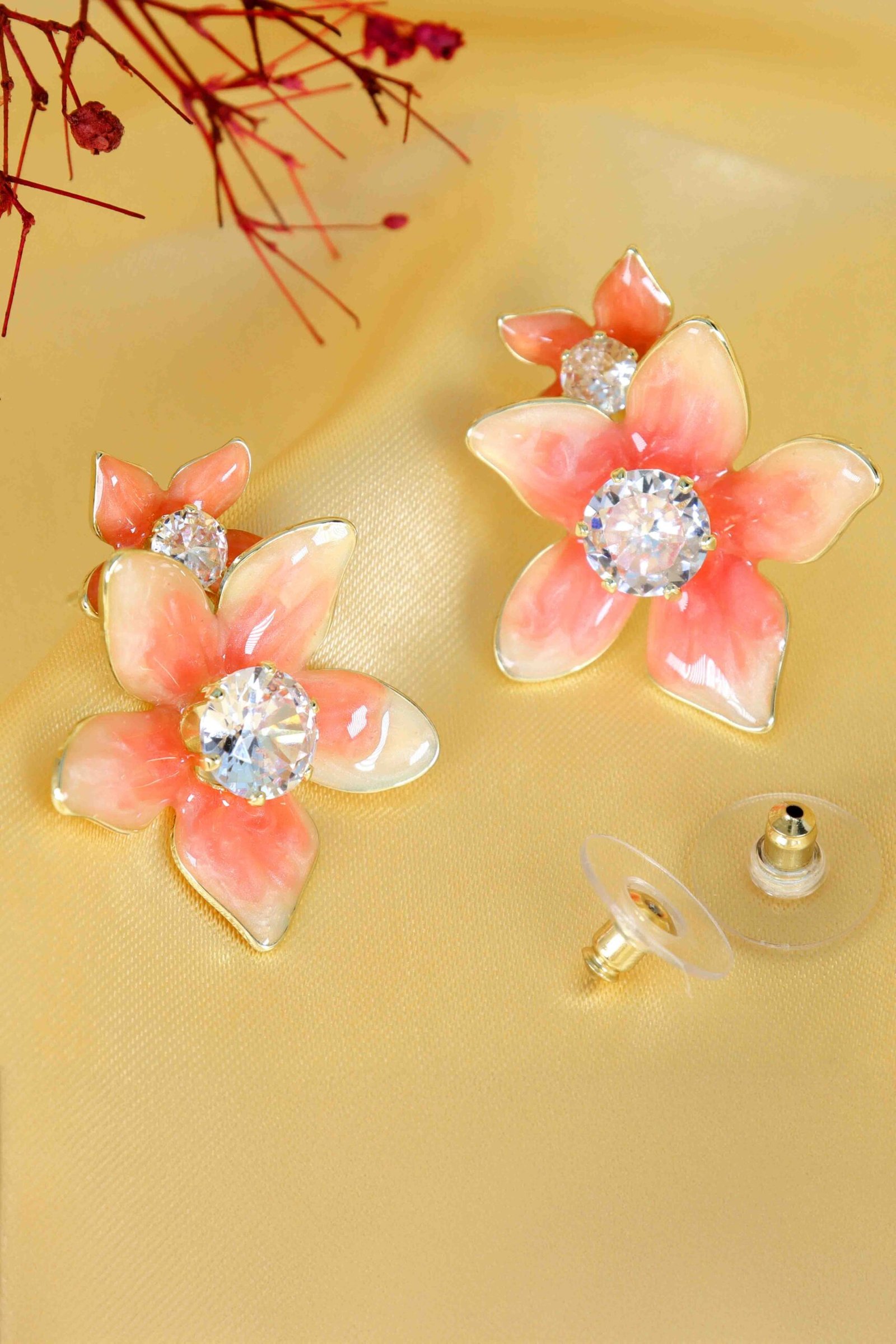 UNIHLC Blush Crystal Bloom Studs - Image 4