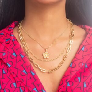 UNIHLC Three Layer Flower Necklace