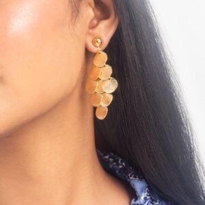 UNIHLC Golden Coin Drape Earrings