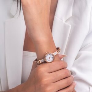 UNIHLC Rose Gold Crystal Dial Watch