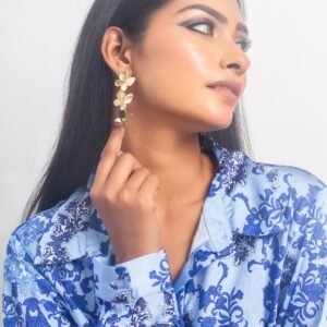 UNIHLC Golden Feather Trail Earrings