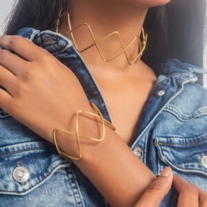 UNIHLC Golden Wired Jewelry Set