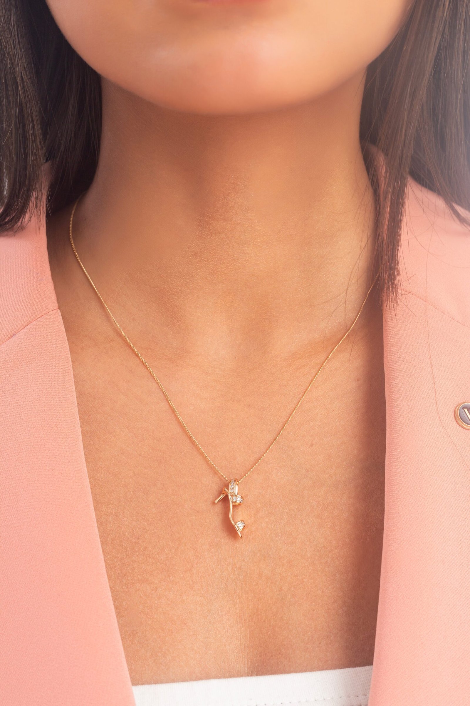 UNIHLC Golden Crystal Twig Pendant