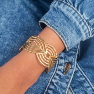 UNIHLC Golden Orbit Cuff Bracelet