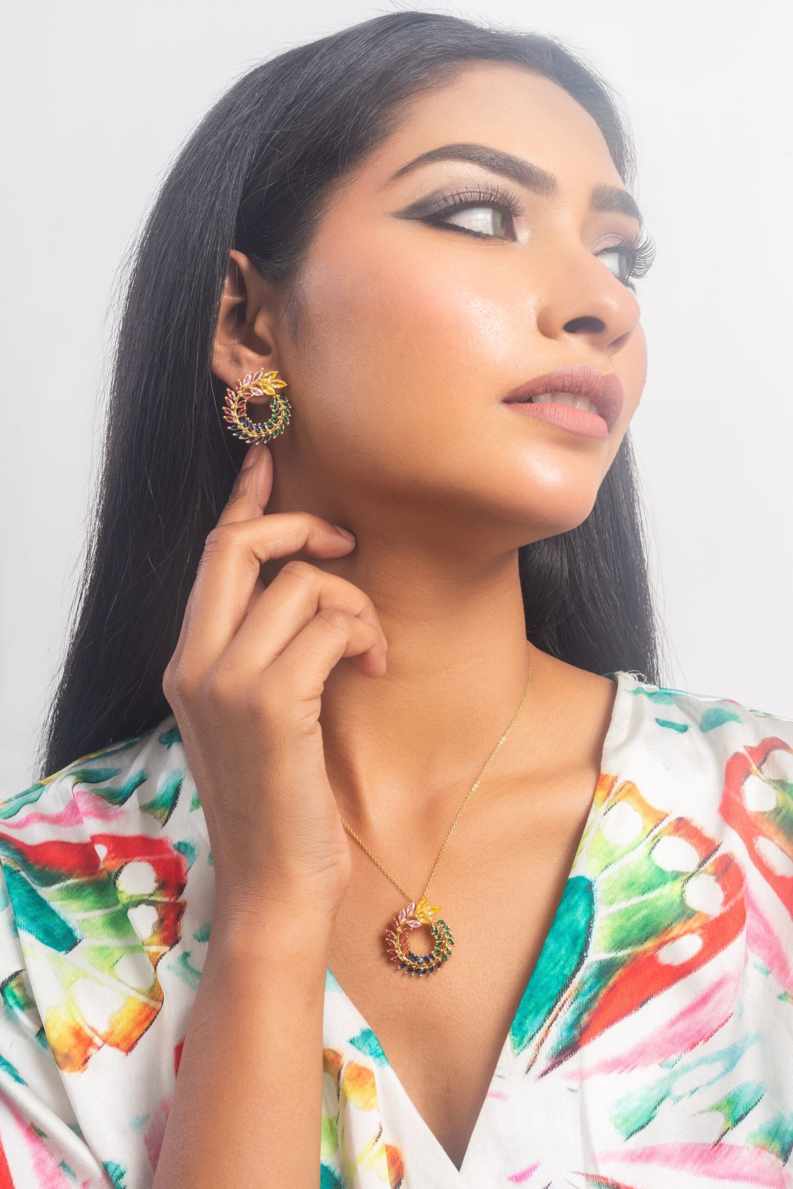 UNIHLC Multicoloured Leaflet Jewelry Set - Image 4