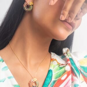 UNIHLC Multicoloured Leaflet Jewelry Set